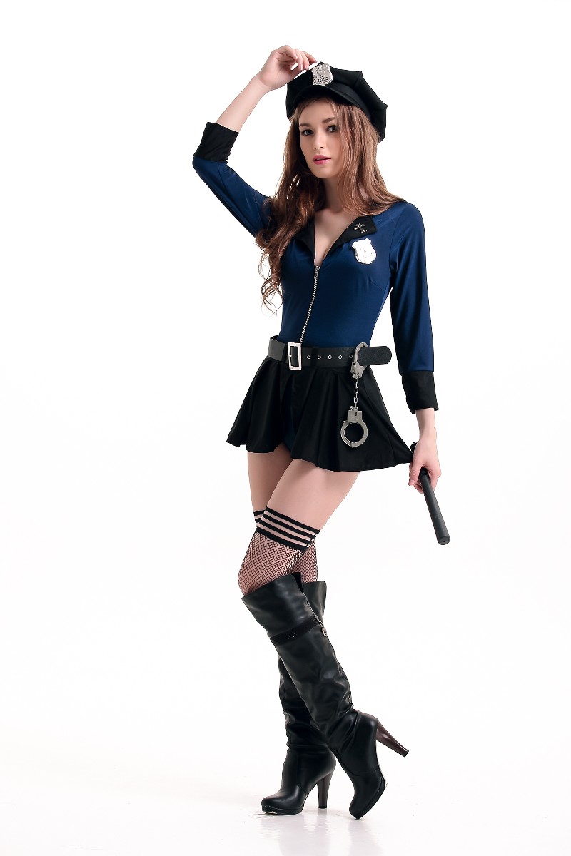 F1561 Sexy Police Woman Uniform Cop Dress